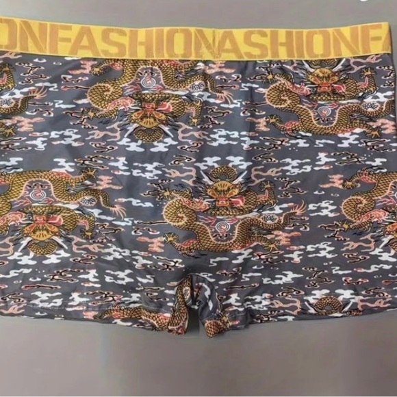 Bundle of 4 Dragon Print Men's Fashion Breathable Boxer Briefs, Size Medium - Picture 7 of 8